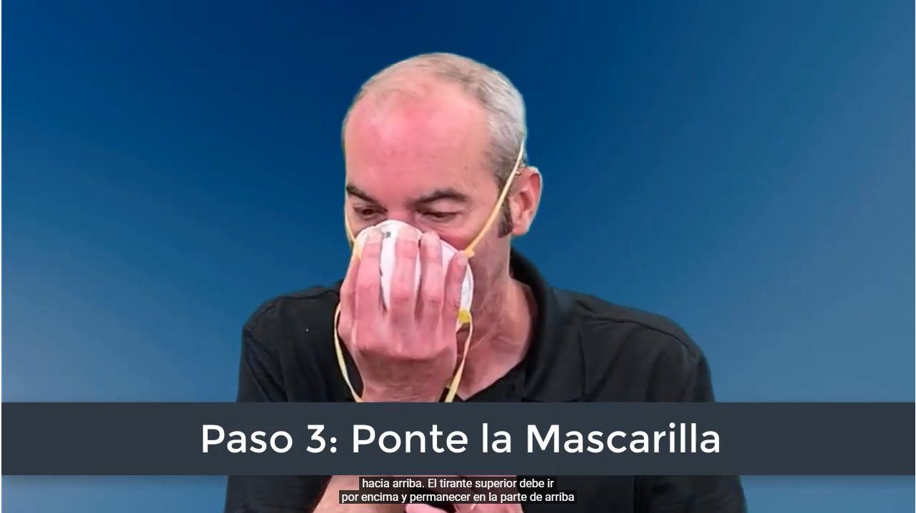 Instructions on how to wear a mask.